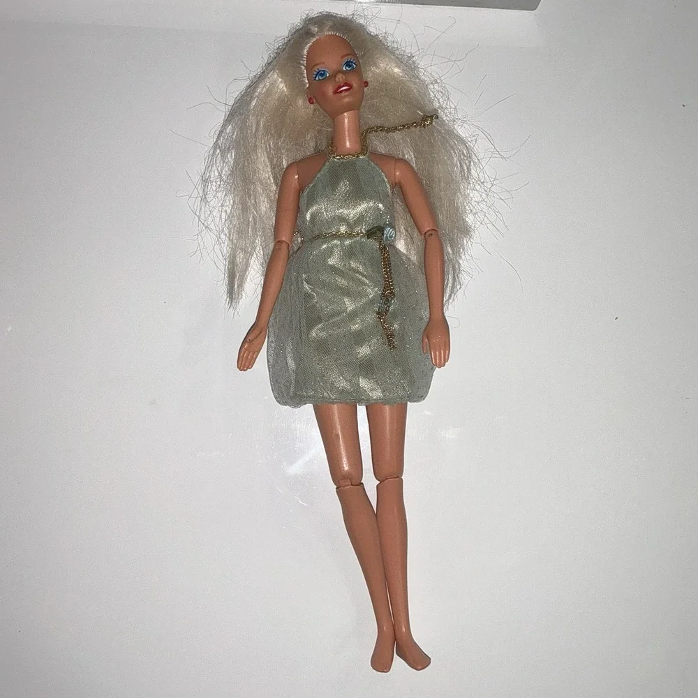 Barbie Olympic Gymnast 1996 Articulated Atlanta Games Vintage 90s In Green Dress